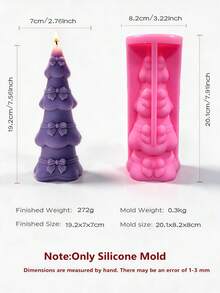 Heart Shape Christmas Tree Silicone Mold Christmas Bowknot Pillar Tree Candle Mold Gingerbread Concrete Soap Resin Casting Mold Christmas Home Decor - various - View 11