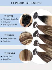 18Inch 50G I Tip Human Hair Extensions 50s/Pack Human Hair Highlight Color 18inch Itip Hair Extension Straight Remy Hair Pre Bonded Hair Extension With Soft And Smooth Texture Easy To Wear For Party & Wedding & Hodaily - Multicolor - View 5