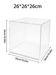 Zazumi 1pc White Base High-Definition Collectible Display Box, Assembled Transparent Acrylic Box, Alternative To Glass Box, Used For Displaying Figurines, Dolls, Ornaments, Home Storage & Organization, Gift Box - Multicolor - View 12