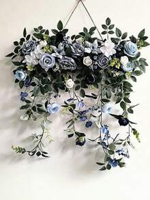 Faux Wall Hanging Wedding Flowers, Floral Decor For Arch Window Chair Back, Outdoor Rattan Car & Banquet Party Decoration - Multicolor - View 14