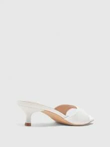 CUCCOO BIZCHIC Women Shoes Spring And Summer New Beige One-Piece Open-Toed Women's High-Heeled Sandals Slippers Simple, Fashionable And Comfortable Versatile Commute - PU white - View 8