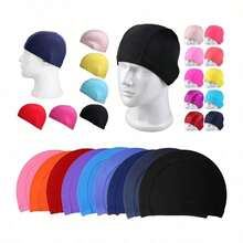 Bulk Wholesale Elastic Fabric Swimming Cap, Comfortable Material Swimming Pool Cap, Lightweight Bathing Cap Suitable For Women, Men, Children, Unisex, Non-Waterproof Elastic Swimming Pool Bathing Cap Suitable For Long And Short Hair - A - View 11