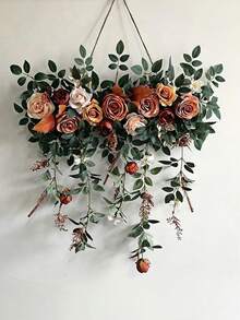Faux Wall Hanging Wedding Flowers, Floral Decor For Arch Window Chair Back, Outdoor Rattan Car & Banquet Party Decoration - Multicolor - View 22