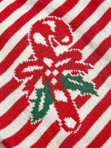 PETSIN 1pc Christmas Pet Cat Dog Universal Red And White Striped Jacquard Knitted Elastic Comfortable Christmas Candy Candy Cute Pattern Dog Christmas Sweater - Multicolor - View 7