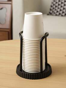 1PC Adjustable Plastic Paper Cup Dispenser, Random Color Multifunctional Cup Holder Organizer, Fits 3-7oz Disposable Cups, Space Saving Storage Rack For Kitchen Bathroom Coffee Station Office Desk - Multicolor - View 9