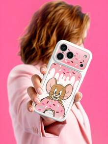 TOM & JERRY X SHEIN 時尚高端印花圖案手機保護殼設計，適用於 iPhone，可愛時尚且精緻 - 彩色 - 查看 5