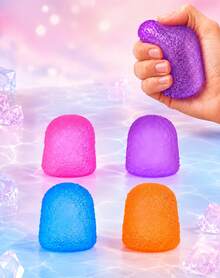 1pc Purple Gumdrop Shape Squishy Stress Relief Ball, 6cm Textured TPR Hand Squeeze Ball With Soft Maltose-Like Filling, Not Edible, For Office Desk, Car, Travel & Home Relaxation - Multicolor - View 3