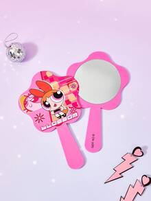 THE POWERPUFF GIRLS X Joivida 1PC Pattern Cartoon Tunes Handheld Mirror Bathroom Mirror - Multicolor - View 2