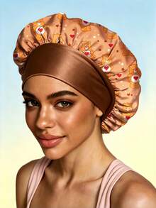 SHEIN X Care Bears Joint Women's Hair Cap & Headscarf Cap - Brown - View 1
