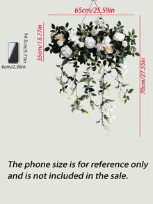 Faux Wall Hanging Wedding Flowers, Floral Decor For Arch Window Chair Back, Outdoor Rattan Car & Banquet Party Decoration - Multicolor - View 4