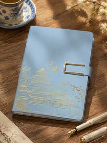 A5 Vintage Chinese Pattern Notebook & Metal Pen Gift Set, Hardcover Journal With Replacement Pen Refill, Luxury Stationery Box And Gift Bag, Perfect For Business, Office, Back-To-School Gifting - multicolor - View 2