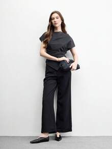 CUCCOO BIZCHIC Women's, Black V-Cut Pointed Flats, Workplace Commuter Dress, Work Shoes. - Black - View 6