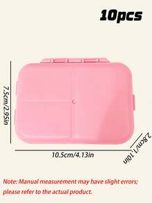 Portable Magnetic 7 Compartment Double Row Pill Case, Transparent Plastic Weekly Pill Organizer, Travel Storage Box For Medication Vitamins Trinkets Small Accessories - multicolor - View 9