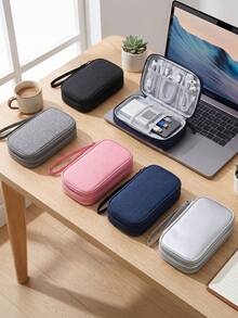 1pc Waterproof Electronic Storage Bag ,Multi-Layer Fixed Storage Bag,Multi-Zipper Portable Storage Bag- Perfect For U Disks, Hard Disks, Headphones - Grey - View 4