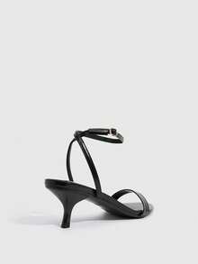 CUCCOO SZL 女款 5.5CM 尖頭黑色小貓跟鞋，易穿脫，性感百搭優雅，適合日常通勤/海灘/派對/約會/宴會 - 黑色. - 查看 4