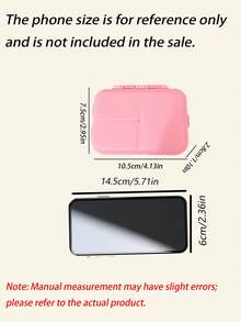 Portable Magnetic 7 Compartment Double Row Pill Case, Transparent Plastic Weekly Pill Organizer, Travel Storage Box For Medication Vitamins Trinkets Small Accessories - multicolor - View 4