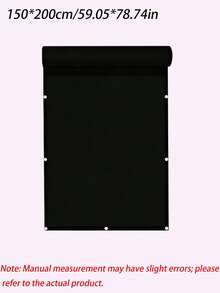 1pc Opaque Privacy Fence Screen, Waterproof Balcony Cover With UV Protection, Black Outdoor Patio Privacy Shade For Apartment Railing Deck Porch - Black - View 13