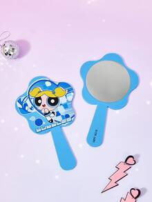 THE POWERPUFF GIRLS X Joivida 1PC Pattern Cartoon Tunes Handheld Mirror Bathroom Mirror - Multicolor - View 3