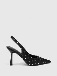 CUCCOO BIZCHIC Women's Pointed Toe Fashion High Heel Pumps Spring Shoes Spring Break Easter For Christmas Spring Shoes - Black/White - View 2