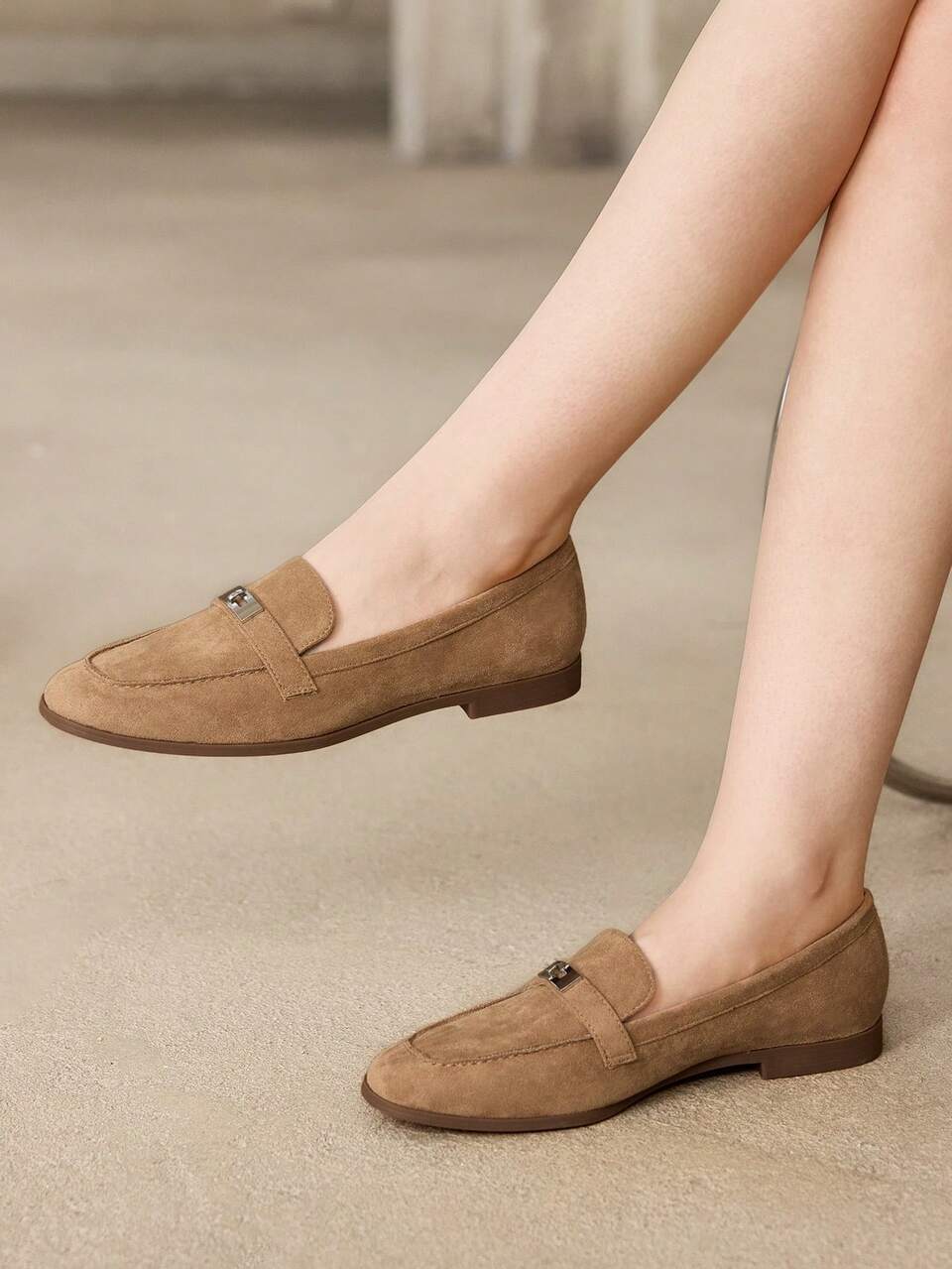 MOTF WOMEN SUEDETTE METAL DECOR FLATS FOR CHRISTMAS SPRING SHOES