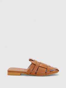 CUCCOO BIZCHIC Women's Shoes, Brown, Woven Upper, Thick Heel, Low Heel Sandals, Suitable For Commuting Office Wear - Brown - View 8