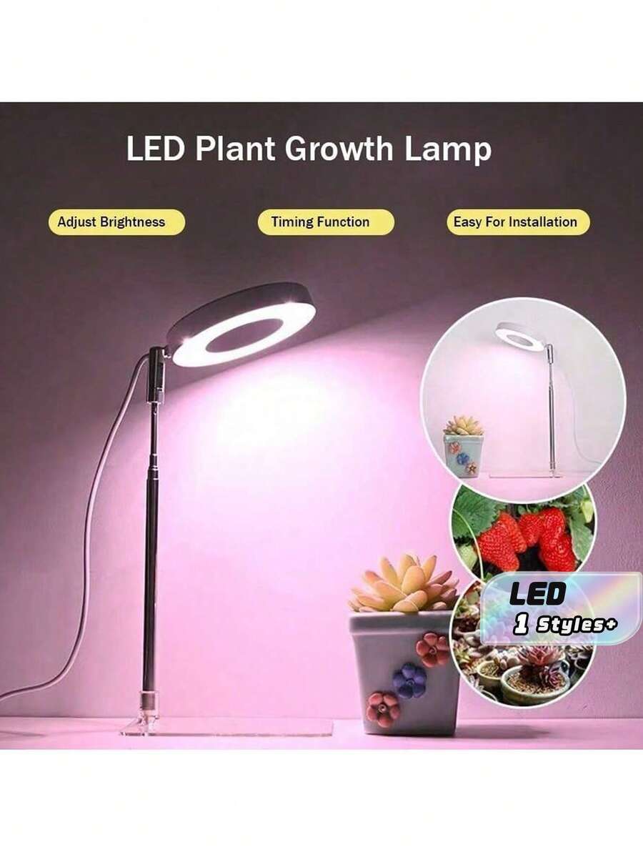 Full‑Spectrum LED Plant Grow Light, USB Powered Indoor Plants Supplement Lamp, 3‑Mode Timing, 3‑Level Adjustable Brightness, Sunlike Grow Lamp For Seedlings, Small Potted Plants, Succulents & Houseplants - Grow Light - View 1