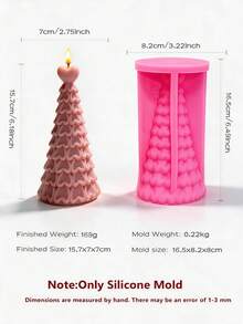 Heart Shape Christmas Tree Silicone Mold Christmas Bowknot Pillar Tree Candle Mold Gingerbread Concrete Soap Resin Casting Mold Christmas Home Decor - various - View 8