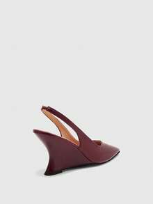 CUCCOO BIZCHIC Exklusiva vinröda slingback-skor för dam med spetsig tå, kilklack och stängd tå, bekväma för pendling - Bourgogne - Visa 8