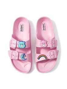 SHEIN X Care Bears 卡通女款拖鞋，透氣快乾，輕量耐用 EVA 材質，適合男孩室內外穿著，浴室使用 - 西瓜粉 - 查看 9