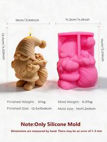 Christmas Gnome Hold Gingerbread Man Candle Mold Christmas Tree Gnomes Silicone Mould Soy Wax Concrete Soap Resin Casting Mold Festive Decor - various - View 12