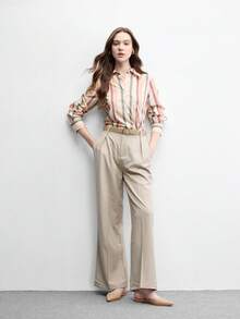 CUCCOO BIZCHIC 女款杏色尖頭簡約平底後扣slingback女鞋，輕量舒適百搭通勤平底鞋 - 杏色PU - 查看 6
