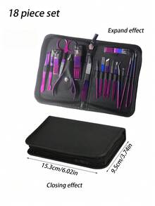 High-End Nail Clipper Set With Stunning Purple Gradient Design, Pedicure Tools For Household Use - Multicolor - View 12