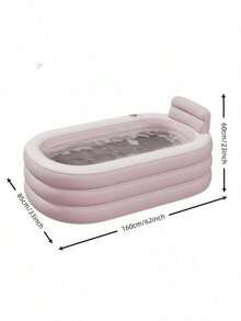 Freestanding Bathtub, Inflatable Bathtub, Bath Ball (Random Color) Combo Set, Ideal For Bathroom Soaking, Post-Work Relaxation, Gym Ice Bath Tub, Durable Pvc Material, Foldable For Storage, 2 Size Options, Included Bath Ball, Suited For Compact - A - View 9