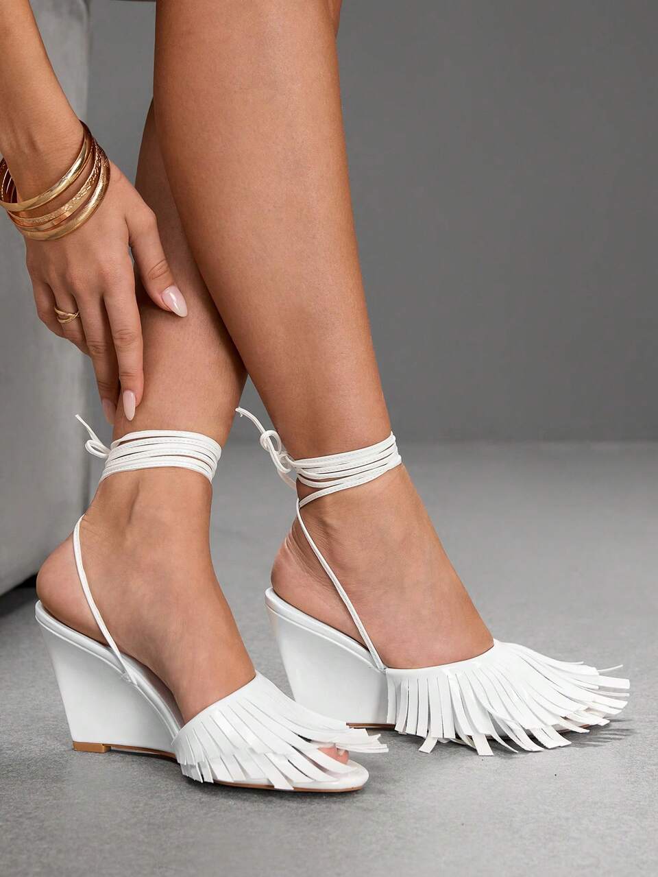 CUCCOO SZL Women's Elegant Fashion High Heel Sandals With Tassel And Buckle Design Spring Shoes Prom Heels Summer Shoes