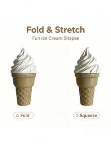3D Printed Realistic Ice Cream Cone Retractable Sword Funny Novelty Prank Toy - Multicolor - View 5