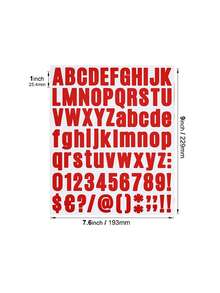 5 Pcs/Set, Letter, Number And Symbol Stickers, Red Bold Font DIY Stickers, Suitable For Use On Diaries, Water Cups, Greeting Cards And Gift Decorations - 5pcs - View 5
