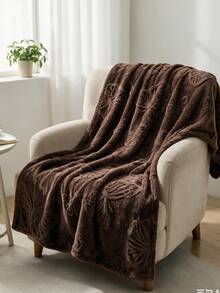 Cirelle Butterfly Textured Fleece Throw Blanket, Soft Plush 3D Embossed Butterfly Pattern Blanket For Couch Sofa Bed, Cozy Warm Lightweight Decorative Throw Blanket For Living Room Bedroom, All‑Season Home Decor Blanket - coffee color - View 8
