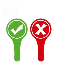 2 Classroom Feedback Handheld Panels, Double-Sided Pvc Material, Positive And Negative/Up/Down/On/Stop/Yes/No Answer Indicators - Teaching Tools For Student Participation And Feedback (1 Design, One Side Red, One Side Green) - multicolor - View 5