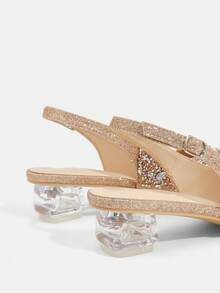 CUCCOO TILAWA Women's Crystal & Glass Rhinestone Pointed Toe Champagne High Heel Pumps, Suitable For Outings, Banquets, Parties And Other Events - Champagne - View 7