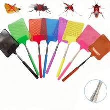 4pcs Set Extendable Stainless Steel Rod Indoor Fly Swatter, Fruit Fly Catcher, Mosquito Catcher, Indoor Insect Killer, Summer Essential (Random Color) Gardening Supplies, Summer, Kitchen Accessories, Gardening, Kitchen, Must Have - Multicolor - View 2