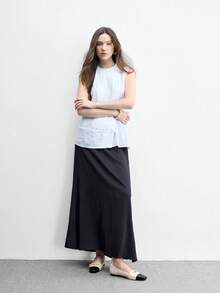 CUCCOO BIZCHIC 女款小方頭平底米色低鞋幫女式平底鞋，輕便舒適通勤瑪麗珍鞋，適合搭配裙裝 - 米白98# - 查看 6
