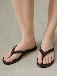 Styleloop Ladies, Thong Summer Style, Flat Sandals - Rust Brown - View 8