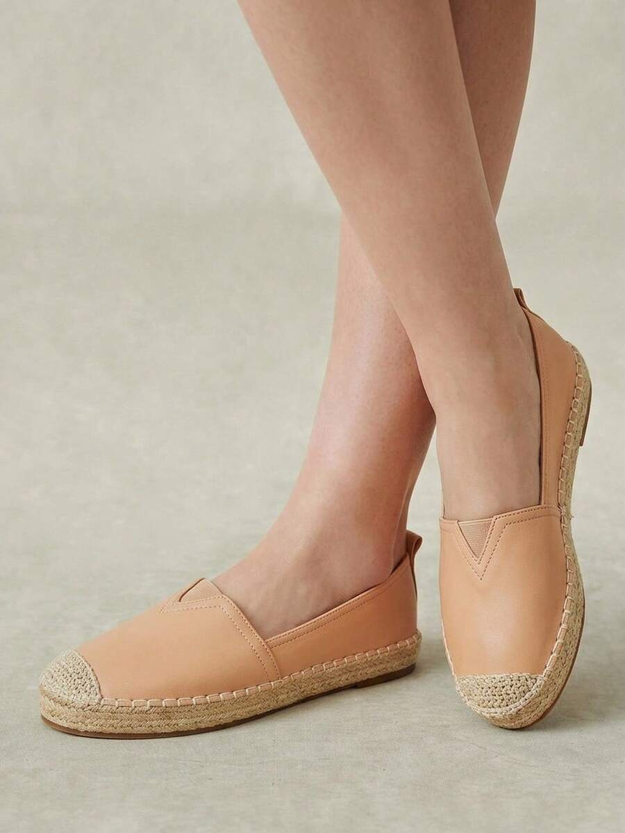 Styleloop Ladies Flat Straw Sandals Hemp Rope Shoes Bohemian Style, Suitable For Vacation, Daily Life, Leisure, Beach, Vacation, Travel Fall Shoes - Dark apricot - View 1