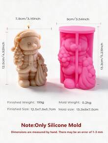 Christmas Bear Hold Gift Candle Mold Christmas Winter Penguin Soy Wax Silicone Mold Bear Nutcracker Soap Resin Plaster Gypsum Concrete Silicone Mould - various - View 10