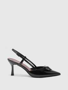 CUCCOO BIZCHIC Women's Fashion Commute Pointed Toe Heeled Sandals - Black - View 2