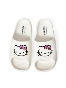 HELLO KITTY AND FRIENDS | SHEIN Fashionable Cute CartoonBlack Slip-On Slippers Non-Slip Quick-Drying Shower Slide, Lightweight And Durable EVA Material, In The House - White - View 7
