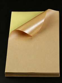 50pcs/100pcs A4 Glossy Self-Adhesive Label Paper 210*297mm, Inkjet Printable Sticker Paper - A4 light-colored kraft paper - View 3