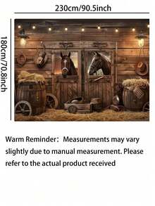 1 Western Cowboy Background Country Barn Door Farm House Wooden Stable Brown Rural Wild West Horse Vintage Wooden Board Skull Decor Photography Backdrop Banner Photo Booth Studio - multicolored - View 7