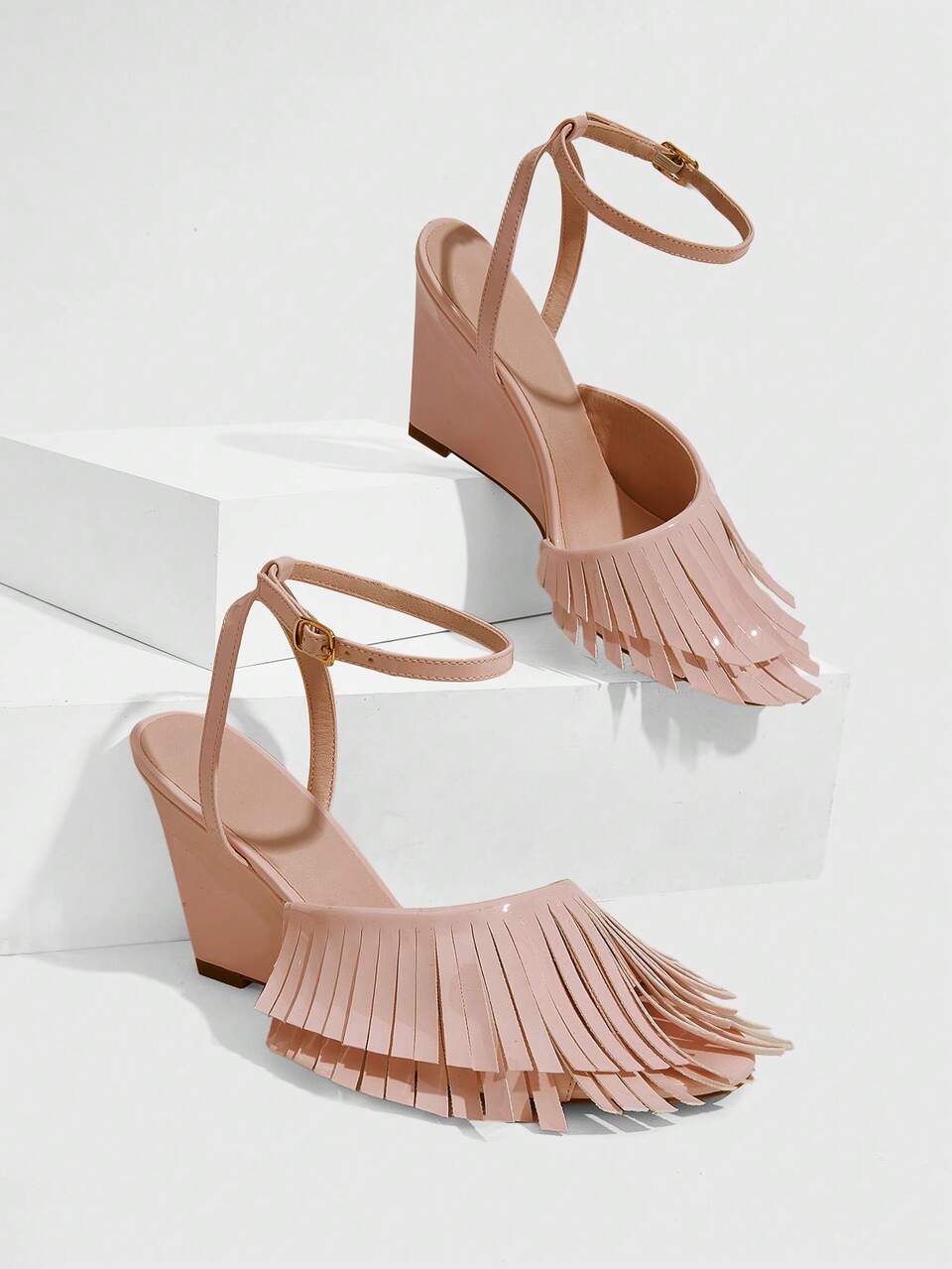 CUCCOO SZL Women's Elegant Fashion High Heel Sandals With Tassel And Buckle Design Spring Shoes Prom Heels