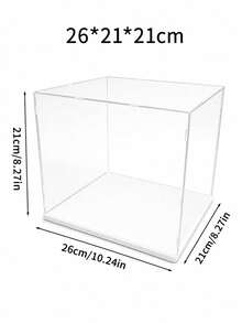Zazumi 1pc White Base High-Definition Collectible Display Box, Assembled Transparent Acrylic Box, Alternative To Glass Box, Used For Displaying Figurines, Dolls, Ornaments, Home Storage & Organization, Gift Box - Multicolor - View 13